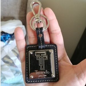 Silver Tone/Leather Tignanello Charm/Keychain